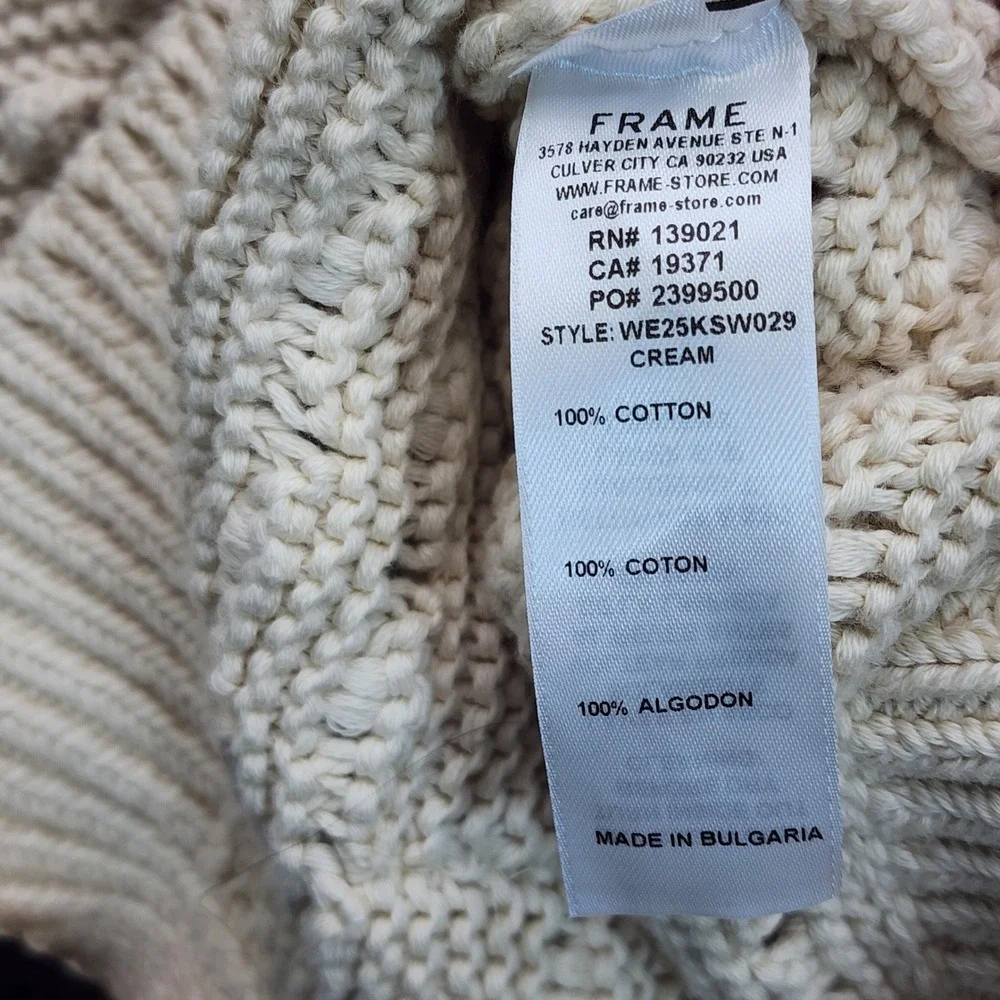 NWT FRAME The Bauble Cardigan Women's Textured Cotton Bobble Knit Sweater L